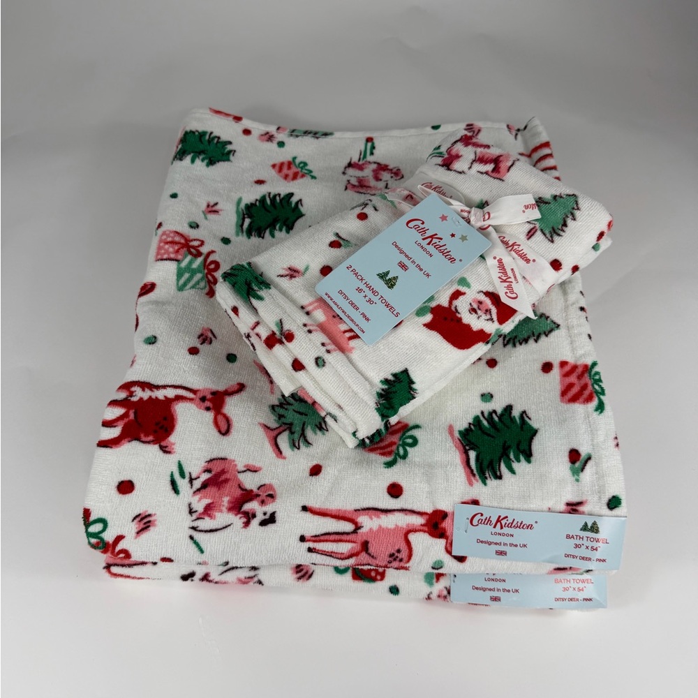 Cath Kidston Ditsy Deer Pink 12 PC Christmas Bundle ~ Precious NWT ~ Queen - Picture 6 of 8